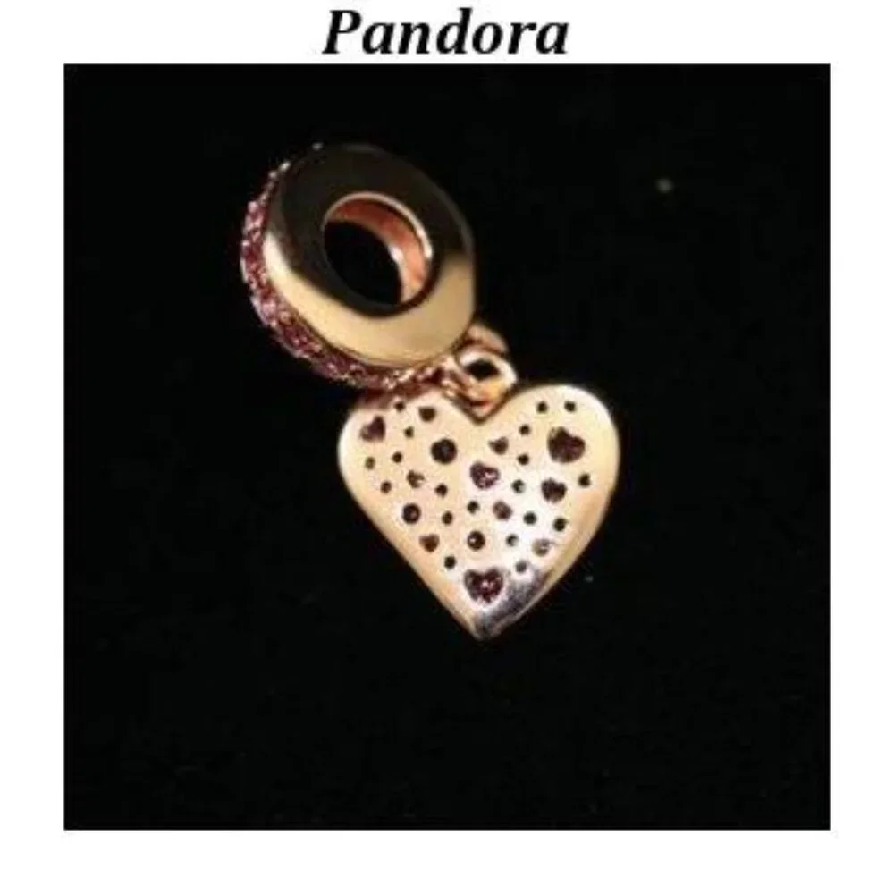 Pandora Pink Crystal Heart Bracelet Charm